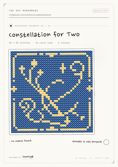 Constellation for Two cross stitch pattern cover, Fragment 06